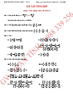 Bồi dưỡng Toán Lớp 7 - Bài tập tổng hợp - Trần Bình